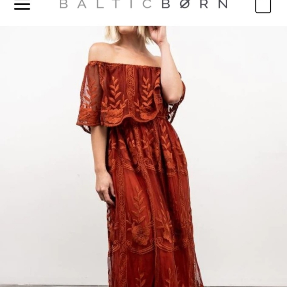 Baltic Born Leon of the shoulder lace dress, full length, size XL